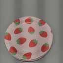 SHIBADOU Strawberry Paper Plates - 29 PCS Disposable Dessert Plates for Birthday Party, Baby Shower, Summer Fruit Party (7 inches)