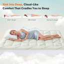 Sweetcrispy Ultra Soft Mattress Topper Full Size - Viscose Made from Bamboo Pillow Top Mattress Pad for Breathable Cooling & Back Pain Relief, Deep Pocket Comfort Bed Topper, Green