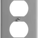 Leviton 1-Gang Duplex Device Receptacle Wallplate, Standard Size, Thermoplastic Nylon, Device Mount, 80703-GY, Gray, Pack of 3
