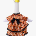 Fukaisu Halloween Goose Outfit, Pumpkins Ghosts Hats Bats with Bow Halloween Costume Porch Garden Costume Outdoor Statues Decoration for 23 in Porch Goose