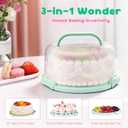 Cake Carrier With Lid And Handle, Bpa-Free Cake Holder With Lid For 10 Inch Round Cake Carrier With 10 pcs Round Golden Cake Boards And Portable Insulated Bag
