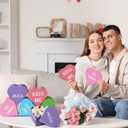 Resurhang 6pcs Conversation Heart Boxes for Valentine's Day, 4 Inch Candy Heart Gift Box Set Bulk Hugs Be Mine Love You Kiss Me Design Valentine Party Classroom Exchange Favors Portable Snack Sharing