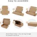 BIOBROWN 7x5x2" Small Shipping Boxes 50 Pack, Corrugated Cardboard Mailer Boxes Bulk for Packaging Small Business Mailing Gift, Kraft Brown