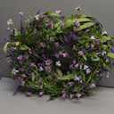 LLZLL Purple Spring Wreaths for Front Door 22 Inch Summer Wreath Artificial Violet Lavender Wreath with Eucalyptus Leaf for Spring Easter Home Decorations
