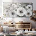 Pogusmavi Dandelion Wall Art Farmhouse Wall Art for Living Room Pictures for Bedroom Wall Decor Canvas Paintings Framed Wall Art for Bedroom Office Artwork Wall Decor Textured Art 3060IN, 58"L x 29"W