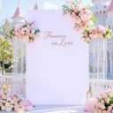White and Blue Rectangle Arch Backdrop Cover 6.6×4FT Square Stretchy Spandex Fitted Balloon Backdrop Stand Cover for Wedding Birthday Party Baby Shower Graduation Banquet Arch Decor