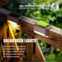SOLPEX 20 Pack Solar Deck Lights Outdoor, Waterproof Led Lights for Outdoor Stairs, Step, Fence, Yard, Patio, and Pathway(Warm White)