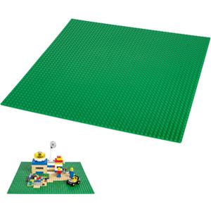 Classic Green Baseplates Squares Compatible with LEGO Baseplate 48x48, Foundation to Build, Play, and Display Brick Creations, Made of Strong Plastic, Simple to Clean and Reuse