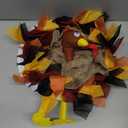 Thanksgiving Turkey Wreath Thanksgiving Wreath for Front Door Thanksgiving Door Decorations Turkey Decor (Yellow, 58cm)