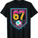 Soccer Drip Number 67 Soccer Player T-Shirt Small