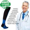 Professional Compression Socks 20-30 mmHg, Medical, Orthopedic Support, Nursing (4X-Large, Blue/Black)