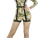 Morph Army Women Costume, Camouflage Costume Playsuit, Military Fatigue Outfit for Women, Army Halloween Dress Up (Medium)