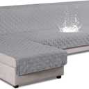 VANSOFY Upgraded Sectional Couch Covers 100% Waterproof L Shaped Sofa Slipcover Reversible Chaise Lounge Cover for Sectional Sofa Furniture Protector Cover for Pets Dog Cat(X-Large, Light Gray)