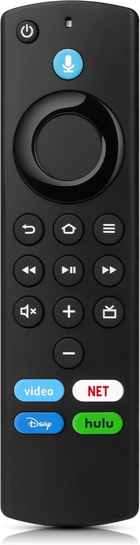 Replacement Firestick Remote with Fire Smart TVs Lite,HD,TVs Stick (4K/4K Max),TV Cube(1st/2nd/3rd Gen),for Hisense,Pioneer,3rd Gen Smart TVs (Black)