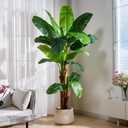 Erimda 7.2FT Artificial Banana Tree, Lifelike Fake Banana Leaf Tropical Silk Tree, Easy Assembly Faux Floor Plant with Sturdy Trunk, Maintenance Free for Indoor Home Patio Pool Outdoor Tropical Decor
