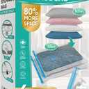 MattEasy Space Saver Vacuum Storage Bags, 6 Pack Space Saver Bags with Pump, Storage Vacuum Sealed Bags for Clothes, Comforters, Blankets, Bedding (6 Small)