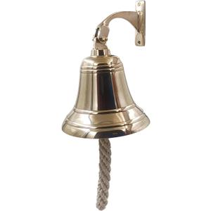 Brass Ship Bell Polished Nautical, Heavy Duty Polished Bell, Brass Maritime Duty Watch Ships Bell by THDC (6")