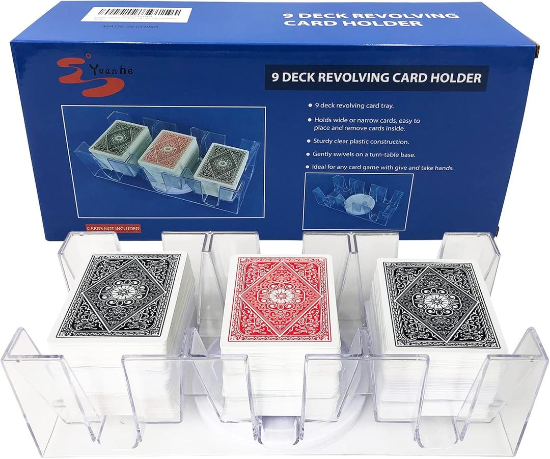 Yuanhe 9 Deck Rotating-Revolving Playing Card Tray, Card Holder
