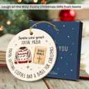 4 x Funny Christmas Ornament 2025 - Santa Saw Your Social Media Ceramic Ornaments, White Elephant Gift Exchange for Women, Friend, Coworker, Family, Gag Gifts for Adults
