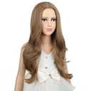 PATTNIUM Kids Child Brown Wig Long Curly Wavy Light Brown Wigs for Girls Middle Part Shoulder Length Synthetic Wig with Wig Cap