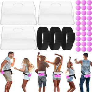 Vinsot 3 Sets Baby Shower Games Bridal Funniest Baby Shower Play, Interactive Shaking Balls for Boy or Girl, Table Tennis Twerk Game (Purple)