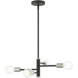 Livex Lighting Bannister 4 Light Black Chandelier