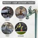 Ponpon Outdoor Faucet Cover for Winter, 6.3" W x 9" H Garden Faucet Socks for Freeze Protection, Reusable Waterproof Thickened Outside Yard Insulated Spigot Cover (4)