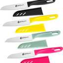 BYkooc 8 pieces Paring Knives (4PCS Peeling Knives and 4PCS Knife Sheath), Ultra Sharp Vegetable and Fruit Knife,German Steel Small Kitchen Knife with PP Plastic Ergonomic Handle