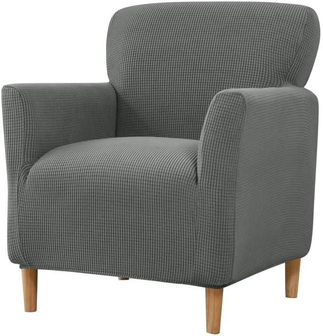 Stretch Chair Covers Banquet Armchair Slipcovers Knitted Armchair Sofa Covers Chair Slipcover Anti-Slip Furniture Protector for Living Room Friendly for Kids Pets (Dark Grey)