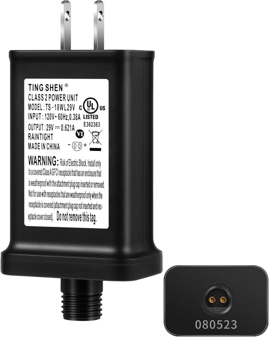 Enhon 29V 18W Class 2 LED Power Supply, UL Listed TS-18W29V Transformer Replacement, IP44 Waterproof Low Voltage Christmas Tree US Plug Adapter for String Light and Xmas Tree Light