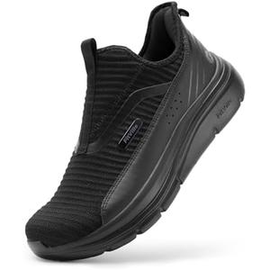 FitVille Men's Extra Wide Slip on Walking Shoes with Arch Support Men Slip on Sneakers for Foot Pain Relief-Stepease V2 Size 8