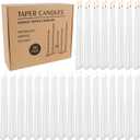 WPONSZU 50 Pack White Taper Candles, 7-8 Hours Burn Time, Unscented, Smokeless and Dripless, 4/5 x 10 Inch for Christmas,Household,Dinner,Wedding,Valentine's Day,Party and Home Dcor Candlesticks