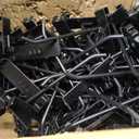Gridwall Hooks 100 Pcs, 6 Inch Heavy Duty Display Hooks for Grid Wall Panels, Wire Gridwall Accessories for Retail Display Rack Hanging Storage (Black)