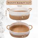 Colingmill Woven Empty Gift Basket 14 * 10 * 5.5 in Basket with Gift Bag Ribbon and Paper Filler Thank You Card Tag for Nursery Living Room Shelves Birthday(Khaki,Jumper Wire)