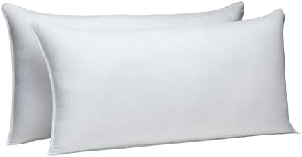 Amazon Basics Down-Alternative Pillows for Stomach and Back Sleepers, Soft Density, 20 x 36 inches, 1-Pack, White