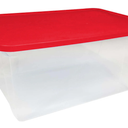 Homz Clear Storage Container With Red Lid, 21"X14"X13", Pack Of 2 