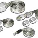 Auto Dynasty Universal Stainless Steel Braided Dress-Up Hose Cover Kit (Silver)