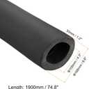 PATIKIL 74.8"L x 4-1/4"ID x 1.2"T Pipe Insulation Foam Tube, Water Pipe Insulation Tubing Heat Preservation for Plumbing Water AC Pipe Sprinkler Spigot, Black