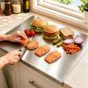 100% Pure Titanium Cutting Boards for Kitchen-Cutting Edge Hygiene & Durability, Double-sided food-grade Titanium Cutting Board For Meats Fruist And Vegetables.Easy to Clean, 19.7 * 15.7