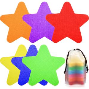 Outus 48 Pieces Stars Shape Carpet Markers 4 Inch School Teachers Classroom Floor Color Marker Star Carpet Mark Decorations for Kindergarten and Preschool
