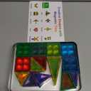 50pcs Small & Strong Magnetic Tiles Travel Set, Magnet Building Blocks with Metal Case, Montessori STEM Toy for Kids Ages 3+, Portable Magnetic Tiles for Airplane Travel, Road Trips, Creative Play