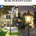 Outdoor Lamp Post Lights with Outlet, Dusk to Dawn Pole Lamp with Patterned Glass, Aluminum Waterproof Outside Street Light with Plug, Hardwired Black Light Pole for Backyard, Garden, Driveway