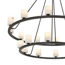 Two Tier Hanging Ring Light Chandelier