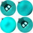 Extra Large Size Outdoor Christmas Ornaments, Oversized Huge Big Shatterproof Xmas Christmas Plastic Balls for Outside Lawn Yard Tree Hanging Decorations (6"/150mm, Teal, 4 Packs)
