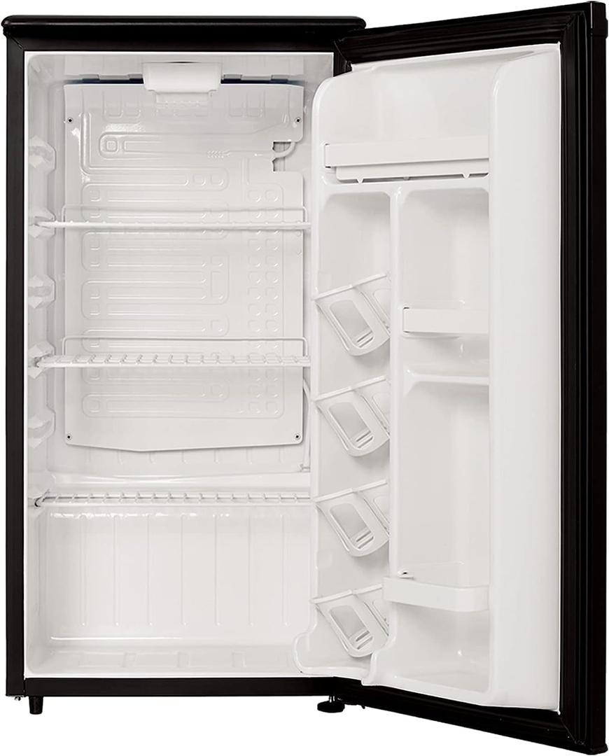 roomwell E-Star 3.3 Cu Ft Mini Fridge without Freezer - AUTO DEFROST, Reversible Single Door, Glass Shelf Refrigerator - A Space-Saving Marvel for Your Bedroom, Dorm, and Office, W18 x H33 x D20