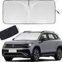 Upgraded Car Sun Shade, 240T Windshield Sunshade, Foldable Shade for Front Window & Interior Protection, Blocks UV Rays, Keeps Vehicle Cool, Fits Cars, SUV, Truck, Storage Bag, Medium (55.1 x 30.3 in)