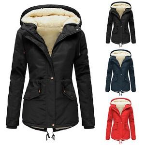 Hooded Winter Coat for Women's Warm Fleeced Lined Long Jackets Thicken Fleece Jacket Fur Hooded Parka Coat, M