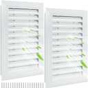 Gisafai 2 Pcs 12" x 18" Gable Vent Aluminum Alloy Wall Vents Shed Attic Window with Screen Return Air Grill with Screws, for Ventilation Exterior Doors Wall House (White)