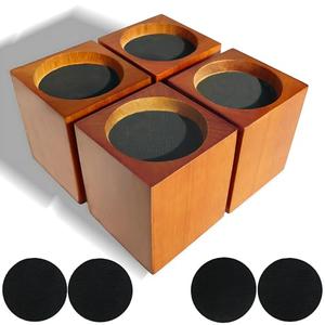 ECOGREDA Wood Bed Furniture Risers 4 Inch Heavy Duty Risers, Supports up to 6,000 Lbs, for Sofa Couch Desk Chair Table Base Raising Space, Convenient Store and Cleaning, Pack of 4 Brown ECOGREDA Wood Bed Furniture Risers 4 Inch Heavy Duty Risers, Supports up to 6,000 Lbs, for Sofa Couch Desk Chair Table Base Raising Space, Convenient Store and Cleaning, Pack of 4 Brown