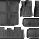 Floor Mats for Tesla Model Y 2021-2024, Set of 6 Mats All Weather TPE Waterproof Anti-Slip Front & Rear Trunk Mats Cargo Liners, Custom Fit for Tesla 5-Seater (Not Fit 7-Seat)